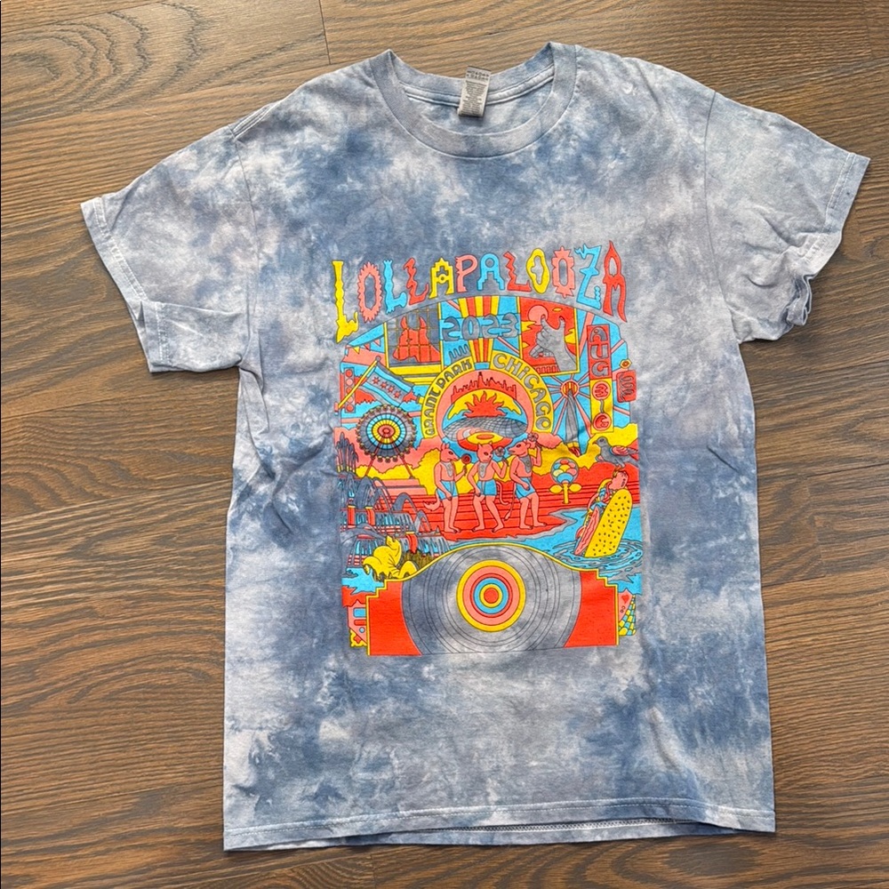 Lollapalooza 2023 Tie-Dye Graphic T-Shirt Size Small